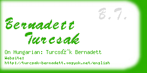 bernadett turcsak business card